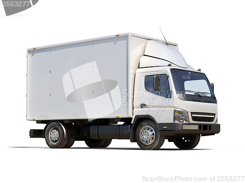 Image of White commercial delivery truck