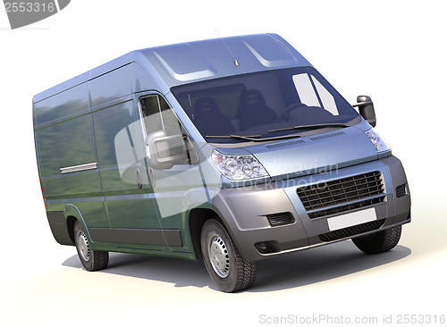 Image of Blue commercial delivery van