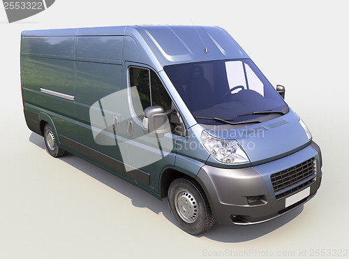 Image of Blue commercial delivery van