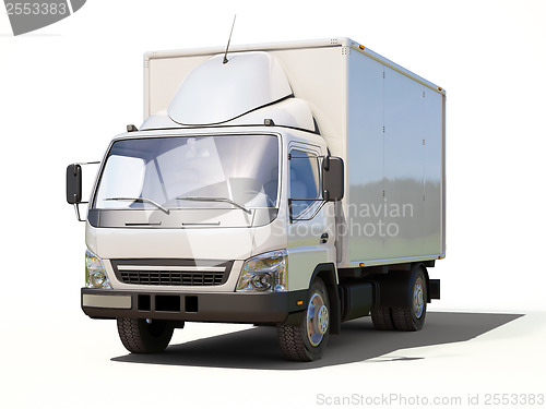 Image of White commercial delivery truck