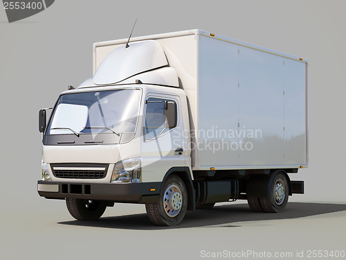 Image of White commercial delivery truck