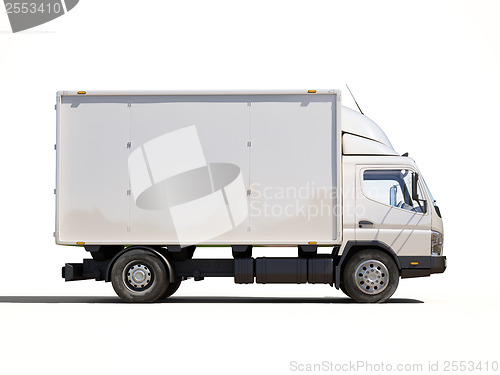 Image of White commercial delivery truck