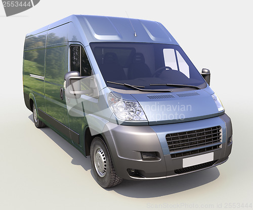 Image of Blue commercial delivery van