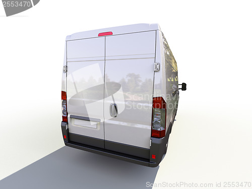 Image of White commercial delivery van