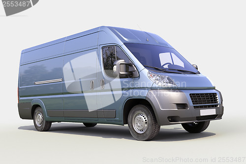 Image of Blue commercial delivery van