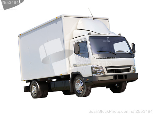 Image of White commercial delivery truck