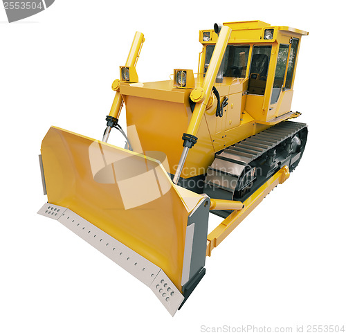 Image of Heavy crawler bulldozer  isolated 