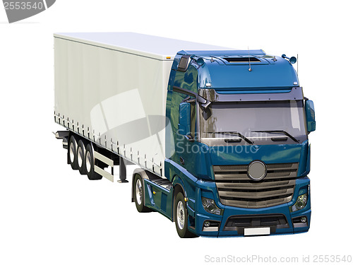 Image of Semi-trailer truck isolated