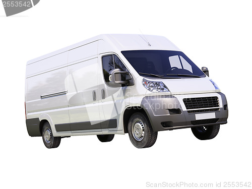 Image of White commercial delivery van