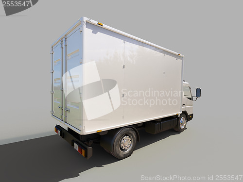 Image of White commercial delivery truck