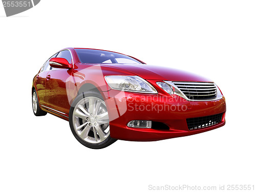 Image of Modern car is isolated on a white