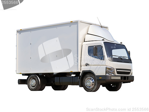 Image of White commercial delivery truck