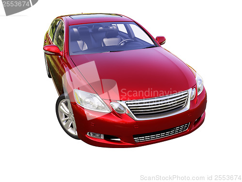 Image of Modern car is isolated on a white