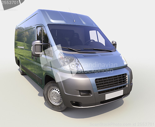 Image of Blue commercial delivery van