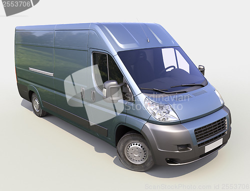 Image of Blue commercial delivery van