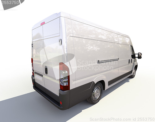 Image of White commercial delivery van