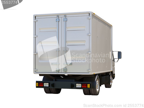 Image of White commercial delivery truck