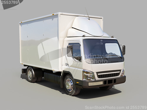 Image of White commercial delivery truck