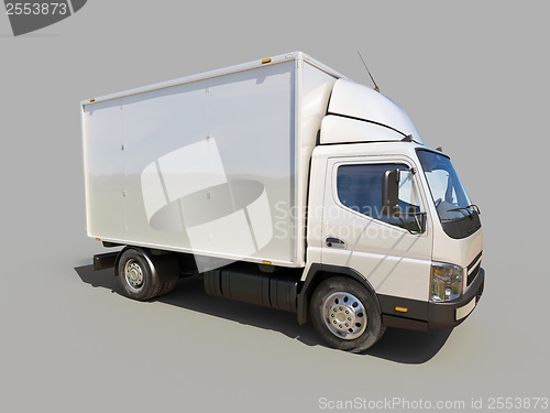 Image of White commercial delivery truck