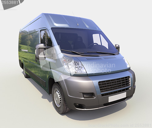 Image of Blue commercial delivery van