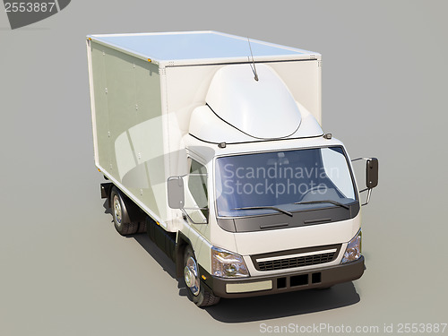 Image of White commercial delivery truck