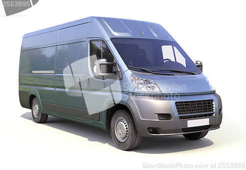 Image of Blue commercial delivery van