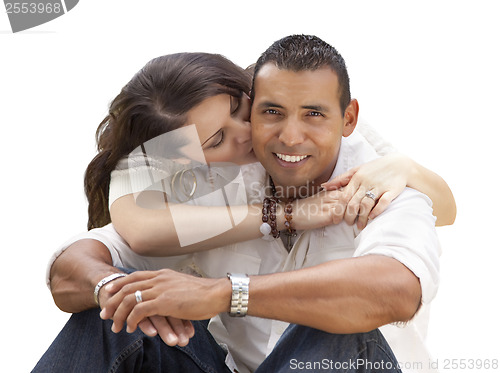Image of Happy Hispanic Young Couple Isolated on White