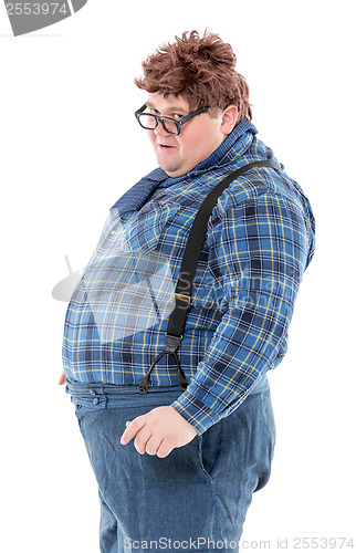 Image of Overweight obese young man