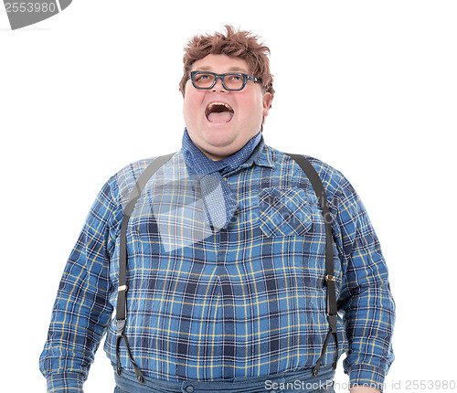 Image of Overweight obese young man