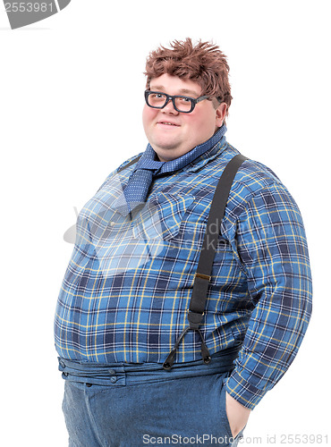 Image of Overweight obese young man