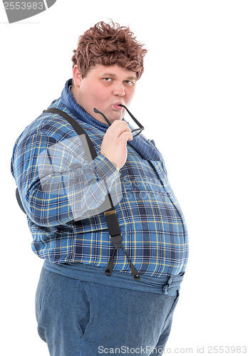 Image of Overweight obese young man