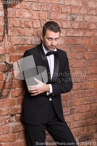 Image of Elegant macho man in a bow tie