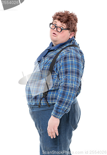 Image of Overweight obese young man