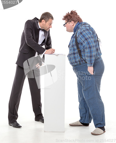 Image of Two men resorting to fisticuffs