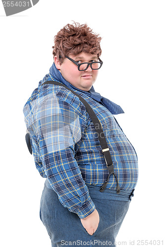 Image of Overweight obese young man