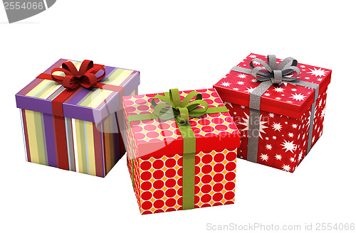 Image of Gifts with ribbons isolated