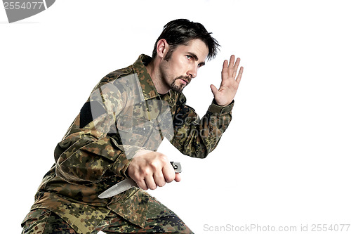 Image of Self defense instructor with knife