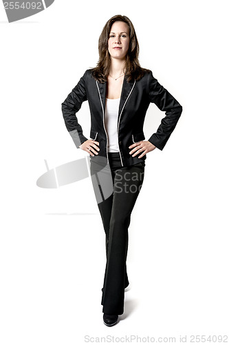 Image of Standing confident business woman