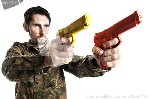 Image of Self defense instructor with training gun