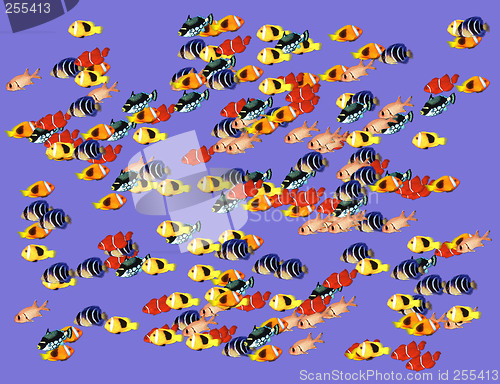 Image of Fishes against blue background. From The Nature background series