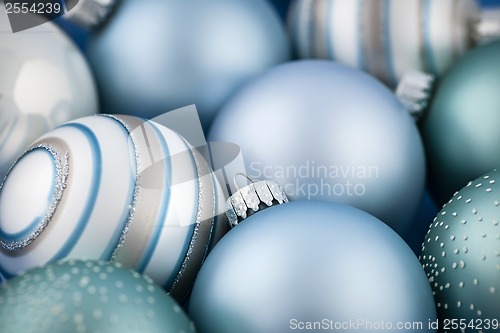 Image of Blue Christmas ornaments