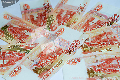 Image of Russian banknotes close up