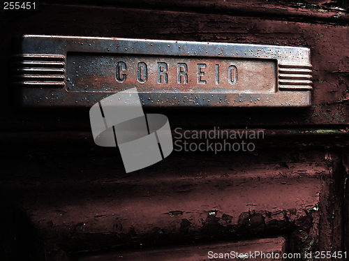 Image of Old mail slot in old door