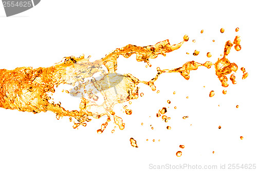 Image of orange water splash isolated on white