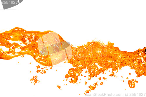Image of orange water splash isolated on white