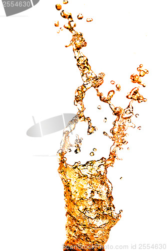 Image of orange water splash isolated on white