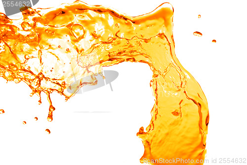 Image of orange water splash isolated on white