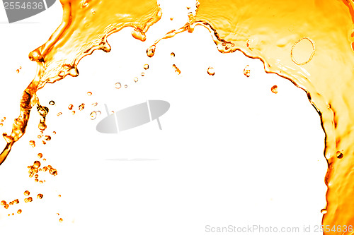 Image of orange water splash isolated on white