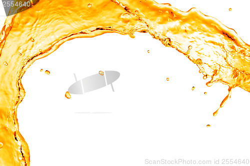 Image of orange water splash isolated on white