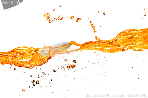 Image of orange water splash isolated on white